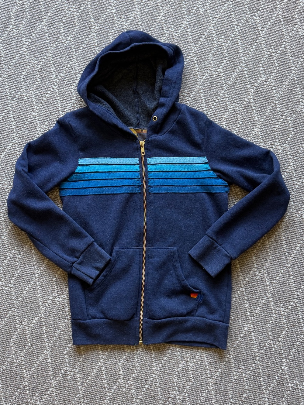 Aviator Nation Kids Navy Hoodie - 5 Stripes Blue Ombré